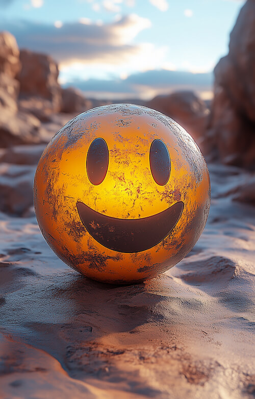 smiley-face-emoji-in-the-desert-rendered-with-ray-tracing