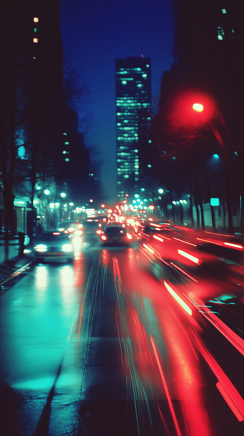 city-street-with-red-and-blue-lights-with-blurred-motion