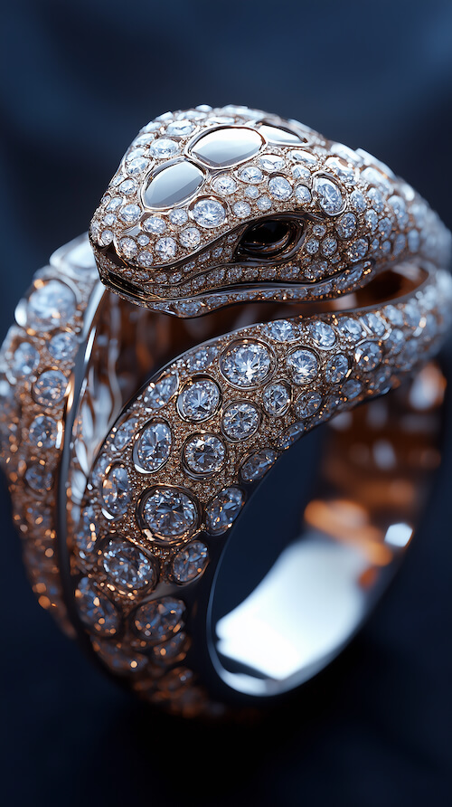 close-up-of-an-elegant-bracelet-in-the-shape-and-design-of-a-snake