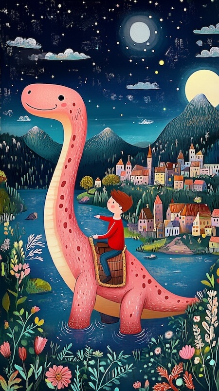 cute-boy-riding-on-the-back-of-the-loch-ness-monster