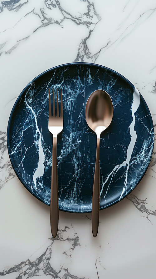 dark-blue-plate-with-a-marble-pattern