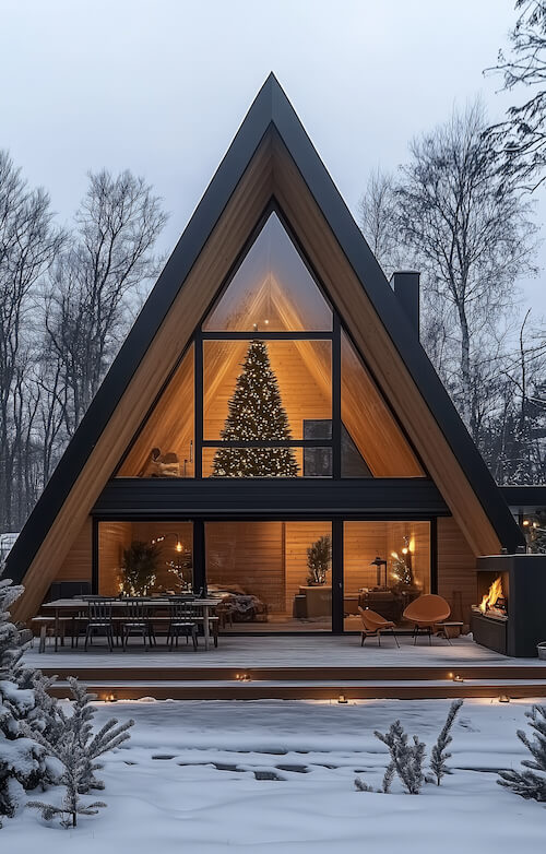 frame-house-in-the-woods-during-winter