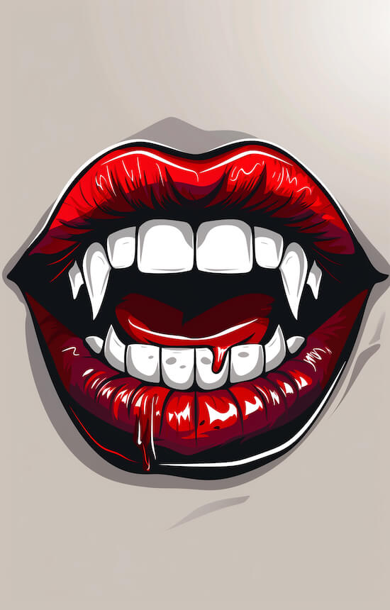 illustration-of-female-vampire-red-lips-with-sharp-fangs