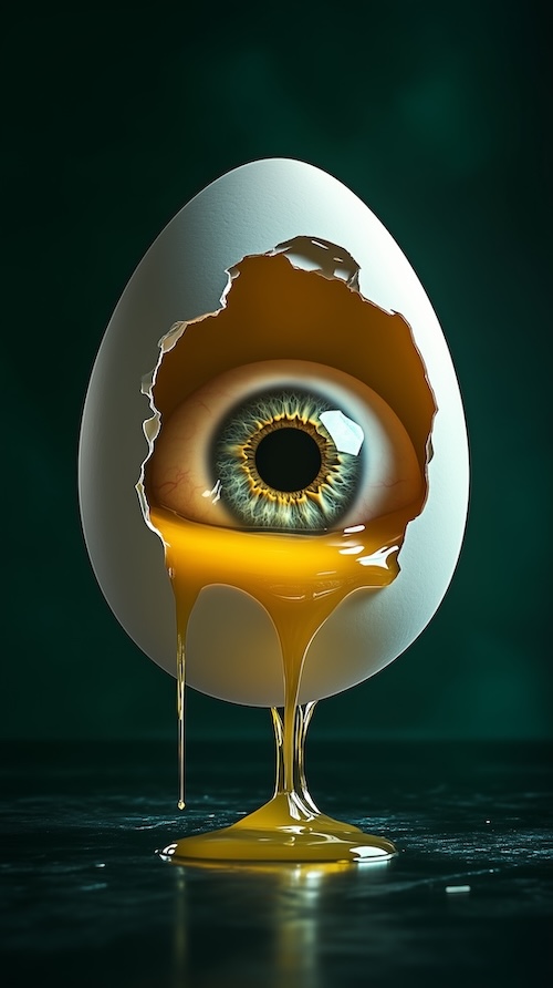 open-egg-with-an-eye-inside-and-the-yolk-is-dripping-out-of-it