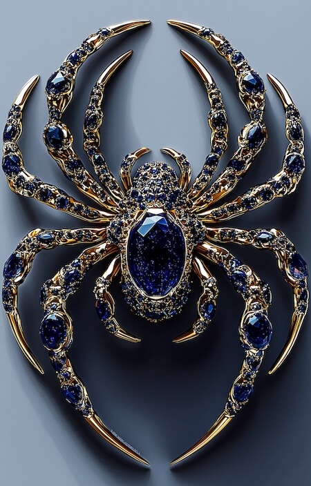 beautiful-spider-brooch-made-of-gold-and-sapphire-gemstones