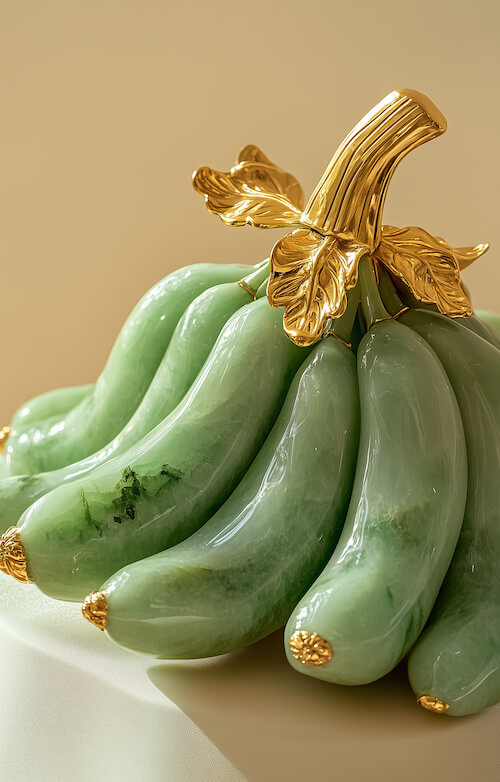 bunch-of-light-green-jade-like-bananas-with-exquisite-gold-leaf