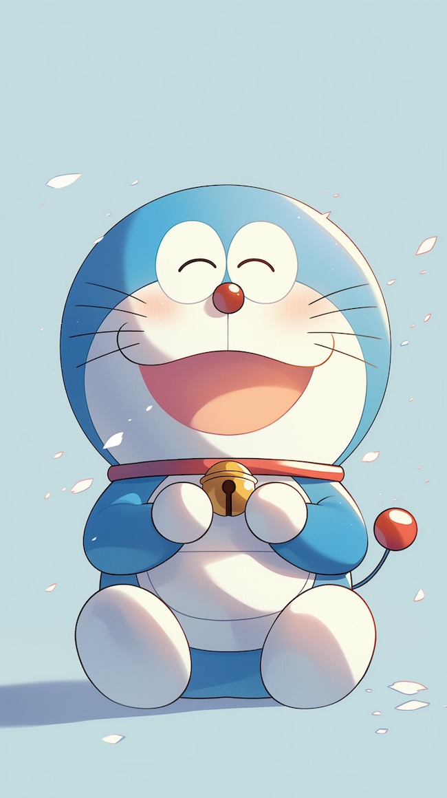 cute-doraemon-with-his-silver-ingot-sitting-on-the-ground