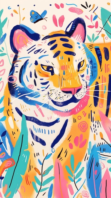 cute-tiger-in-the-style-of-illustrator-malika-favre