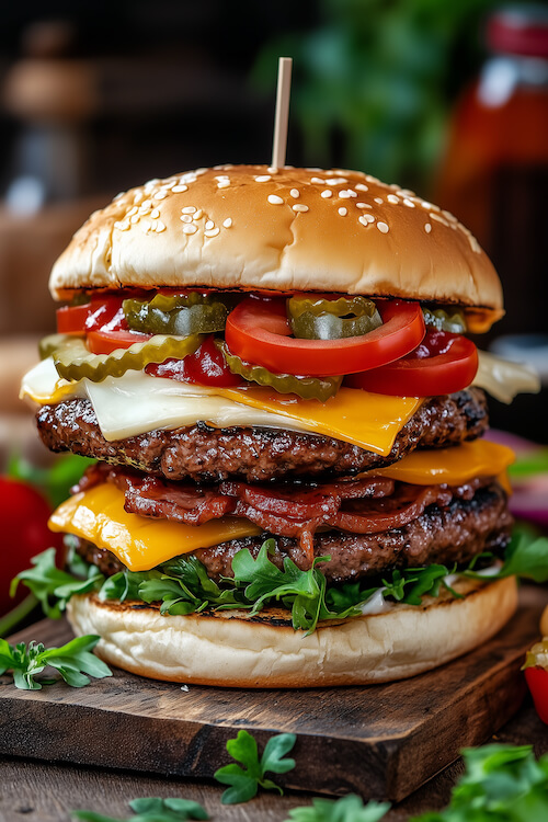 giant-double-cheeseburger-with-bacon-lettuce-and-tomatoes