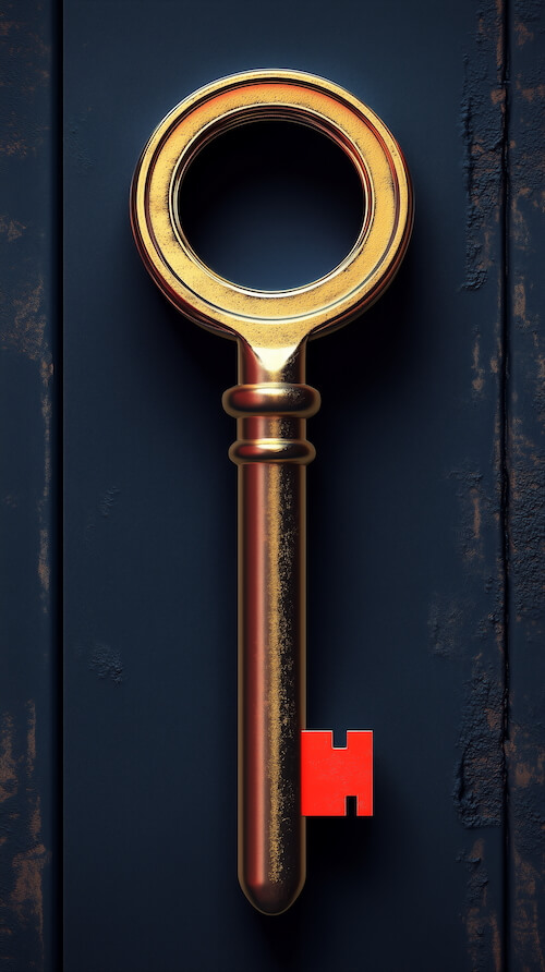 golden-key-with-a-red-house-shaped-element-on-it
