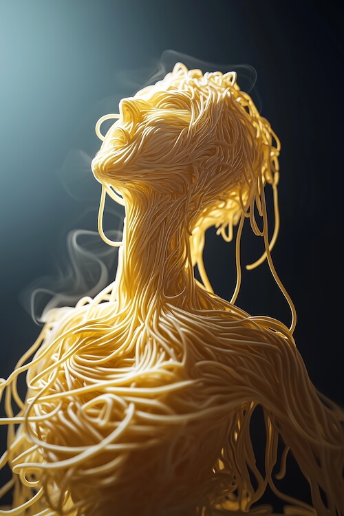 humanoid-made-of-spaghetti-with-noodles-flowing-from-its-body