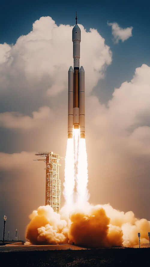 rocket-is-flying-into-the-sky-taking-off-from-the-launch-pad