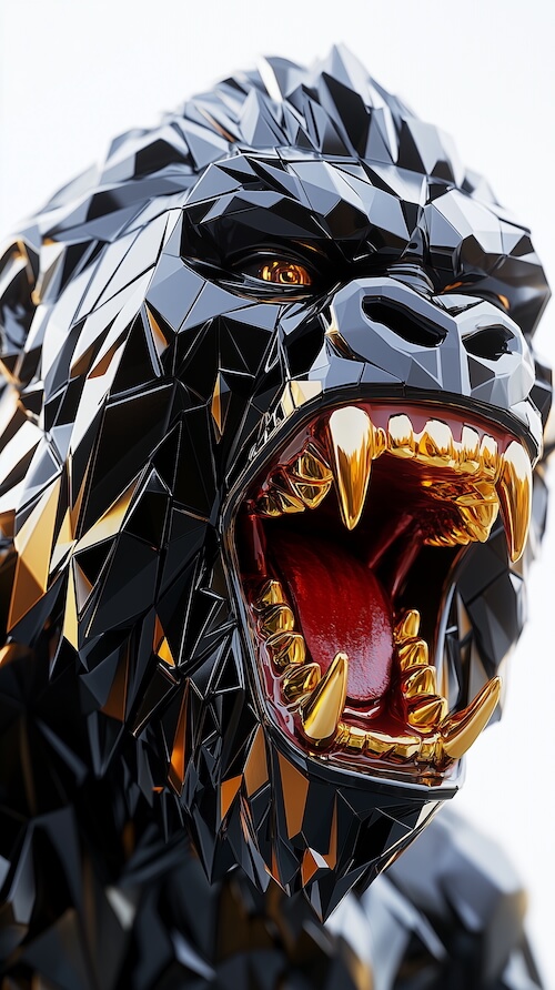 black-and-gold-gorilla-head-made-of-geometric-shapes
