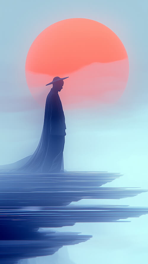 digital-art-piece-featuring-the-silhouette-of-an-ancient-chinese-man