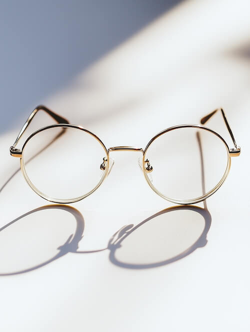 pair-of-gold-round-glasses-lying-on-the-table-with-light-effects