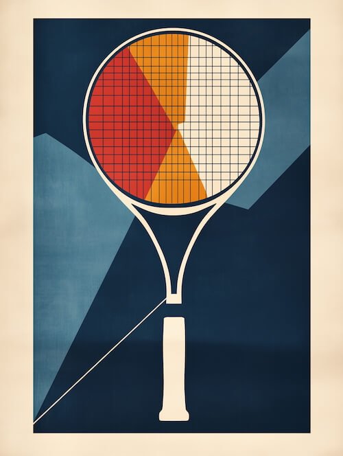 poster-of-a-tennis-racket-with-the-net-made-out-of-squares