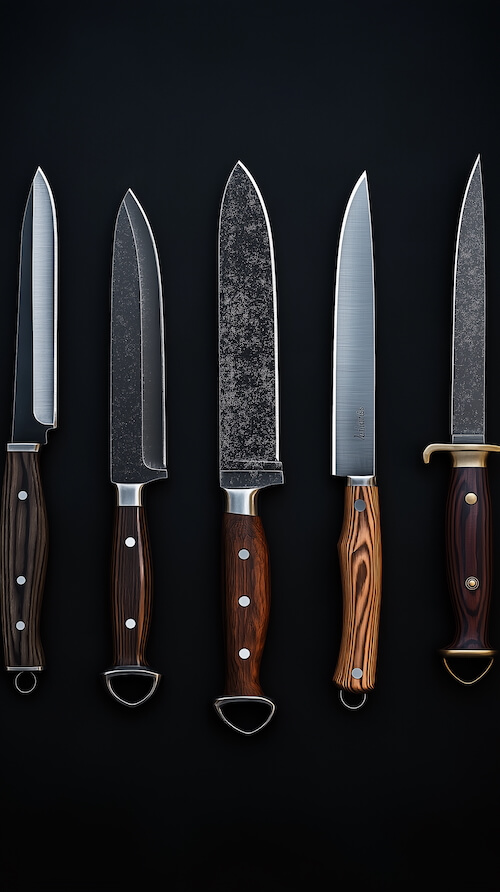 five-knives-in-different-shapes-and-sizes-with-wooden-handles