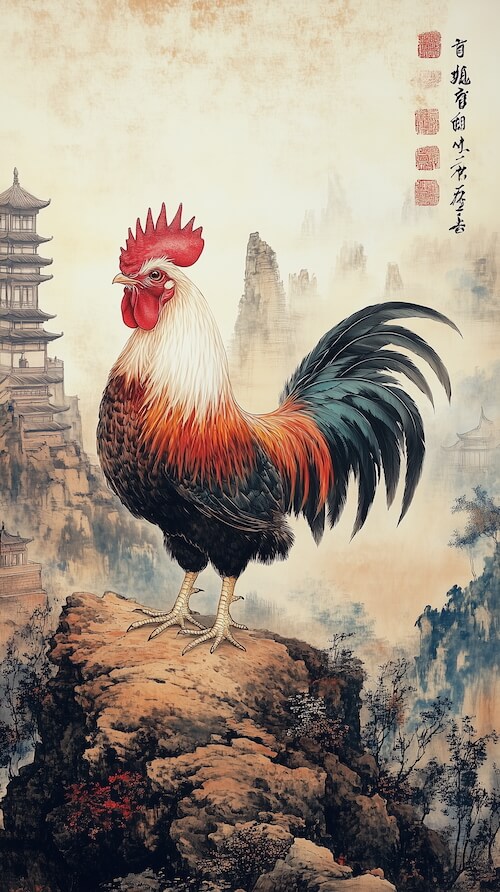 a-majestic-rooster-perched-atop-an-ancient-chinese-tower