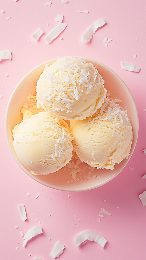 light-yellow-ice-cream-with-sprinkled-with-coconut-shaving-in-a-bowl