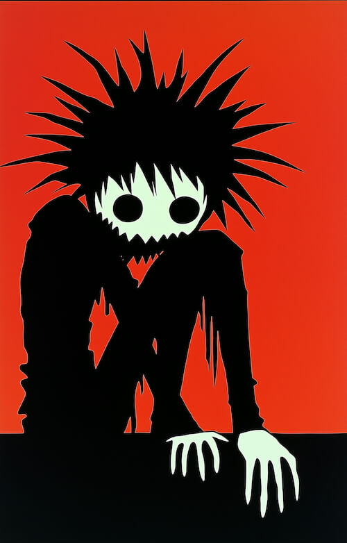 silhouette-of-an-emo-boy-with-spiky-hair-embracing-his-shadow