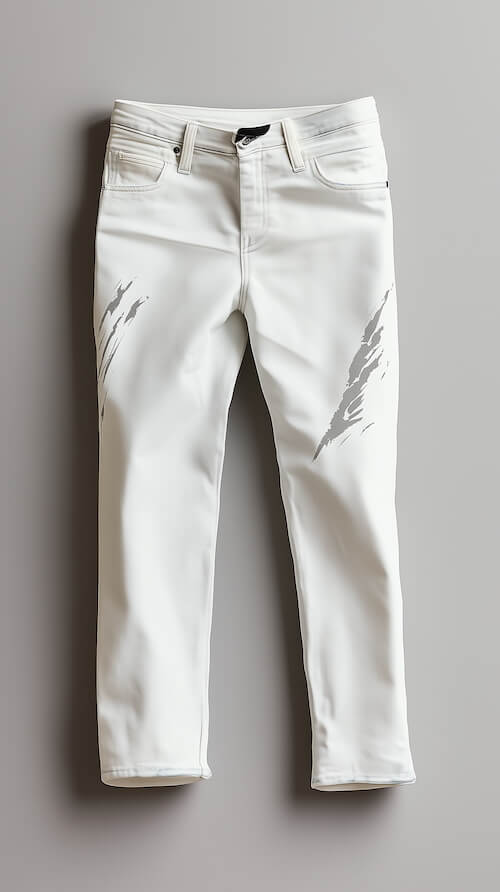 white-jeans-with-gray-colored-ink-marks-on-the-sides