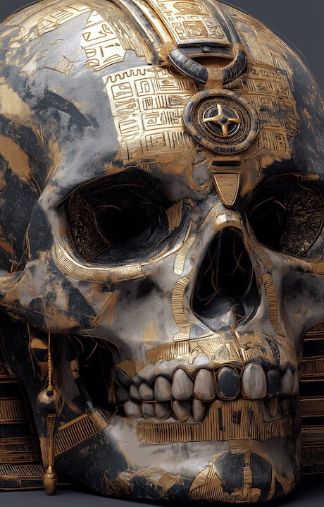 an-ancient-egyptian-golden-skull-with-intricate-hieroglyphs