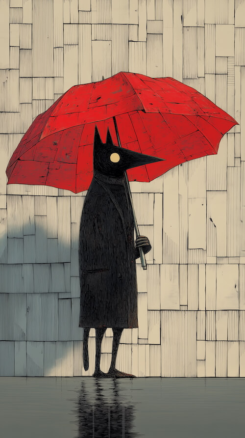 black-dog-with-big-eyes-stands-under-an-umbrella