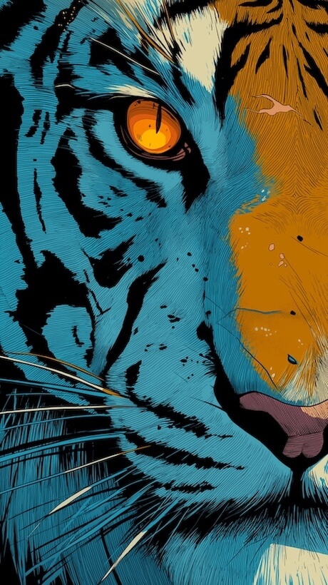 close-up-of-a-blue-and-white-tiger-with-orange-eyes