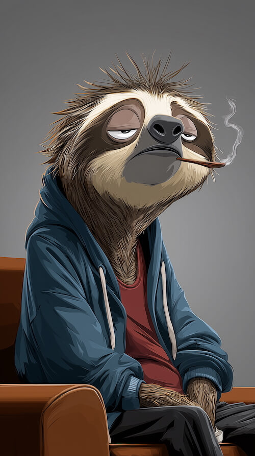 cartoon-style-lazy-smelly-sloth-art-concept