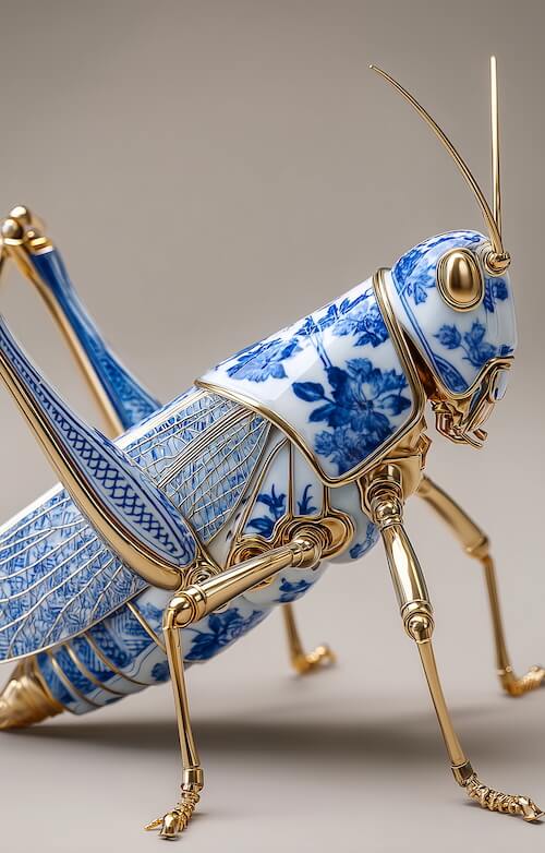 porcelain-grasshopper-in-shades-of-blue-and-white-with-golden-legs