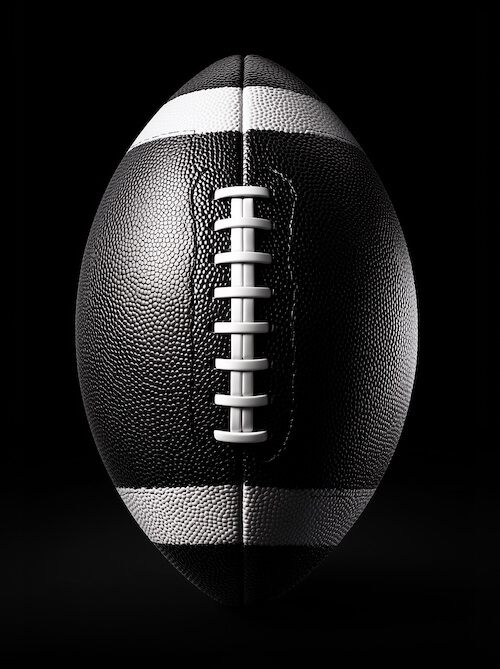 a-black-and-white-american-football-on-a-black-background