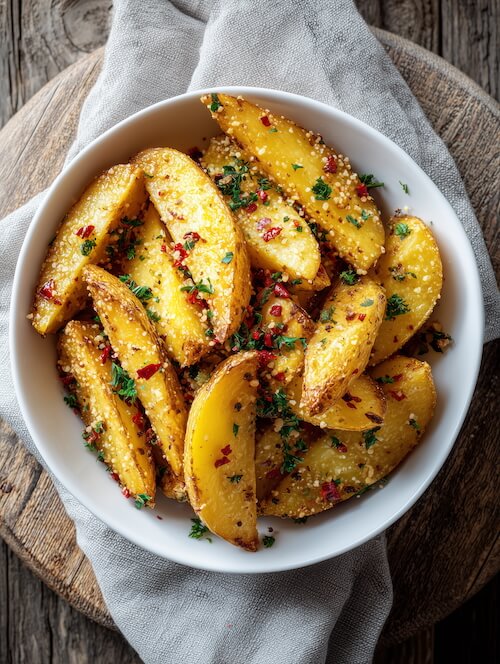 a-bowl-of-crisp-potato-slices-with-chopped-coriander-and-red-chilies