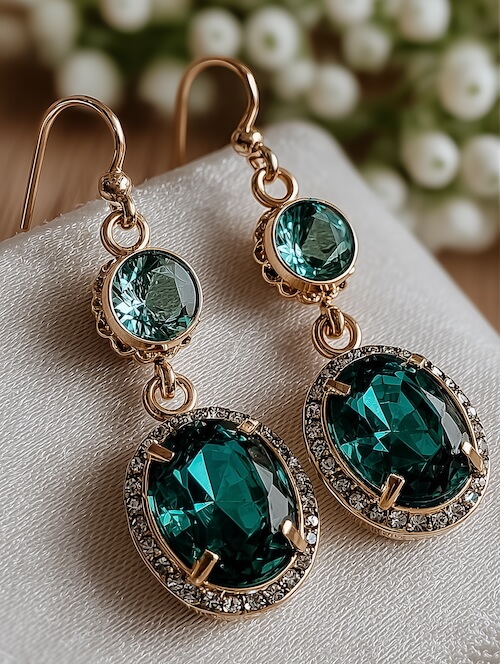 a-pair-of-emerald-green-oval-crystal-earrings-with-gold-edging