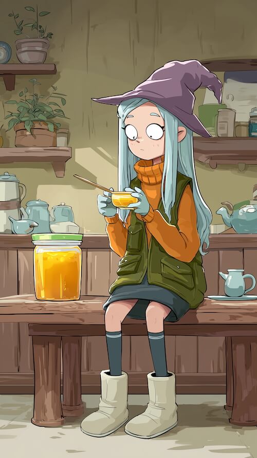 a-young-girl-with-long-blue-hair-wearing-an-orange-beanie