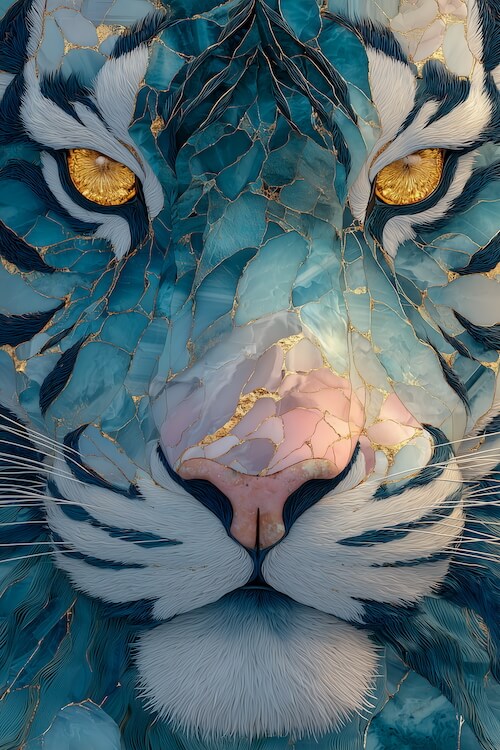 frontal-view-of-an-ethereal-portrait-of-the-face-of-a-white-tiger