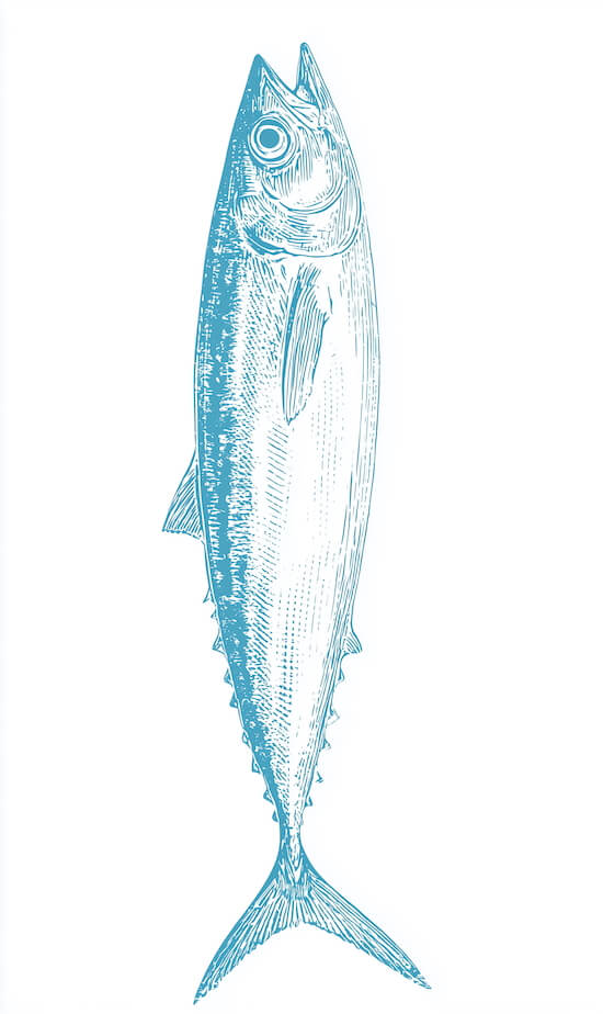 single-mackerel-fish-in-inverted-vertical-orientation